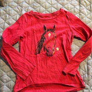 Carhartt Kids Pink Horse Graphic Long Sleeve Shirt